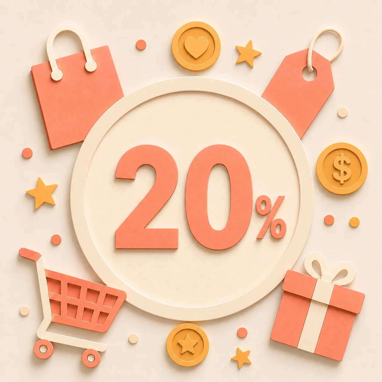 20% с каждой покупки